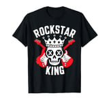 Rockstar King Skull Crown Crossed Guitars T-Shirt