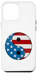 Coque pour iPhone 12 Pro Max Drapeau américain Yin et Yang rouge, blanc et bleu avec étoiles