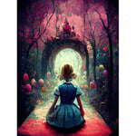 Doppelganger33 LTD Alice in Wonderland Through Looking Glass Enchanted Pink Forest Large Wall Art Poster Print Thick Paper 18X24 inch