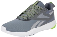 Reebok Men's Flexagon Force 4 Sneaker, Pure Grey 6/Pure Grey 4/Laser Lime F23, 5.5 UK