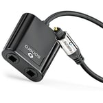 Sonero Premium Répartiteur Toslink, 1x entrée fiche, 2X Sortie Socket, répartiteur Audio numérique S/PDIF, 0,15 m, Noir