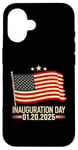 Coque pour iPhone 16 20 janvier 2025 Jour d'inauguration du drapeau américain du président Trump