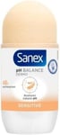 Sanex Dermo Sensitive 24h Anti-Perspirant Roll On Deodorant, 50 ml, Pack of 6