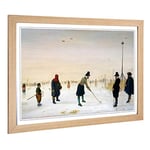 Big Box Art Framed Print of Hendrick Avercamp Little Ice Age Design | Wall Art Picture | Home Decor for Kitchen, Living Room, Bedroom, Hallway, Oak, A2 / 24.5x18 Inch / 62x45cm