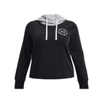 Women's Under Armour Plus UA Rival Fleece Colourblock Pullover Hoodie in Black