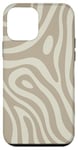 Coque pour iPhone 12 mini Beige Tourbillon Liquide Rayures Lignes Groovy70s Années 80 Abstrait