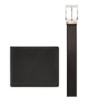 Fossil Portefeuille pour hommes Derrick, Portefeuille en cuir noir 11,5 cm L x 1,9 cm l x 8,9 cm H MLG0721001