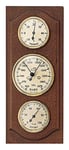 SELVA Instrument Météo - Station Météo - Mécanique Analogique - Noyer - Extérieur - avec Thermomètre, Baromètre et Hygromètre (Dimensions: 280x120mm)
