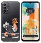 Coque Silicone Transparent pour Samsung Galaxy A23 5G Design Autruche Dessins