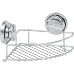 Tendance - Etagere d angle metal avec ventouses - chrome