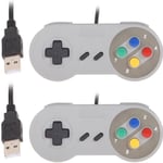 2 x Retro Super Nintendo SNES USB Console Manette de Jeu Pour Win Mac SF PC Gamepads