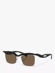 Prada PR A15S Men's Rectangular Sunglasses, Black