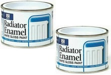 X2 Radiators Enamel White Gloss Paint Hard Drying & High Performance 180ml