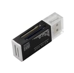 Lecteur de carte minuscule USB 2.0 tout en 1,adaptateur pour Micro SD,SDHC,TF,M2,MMC,2 couleurs,1 pièce - Type Black