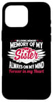 iPhone 16 Pro Max In loving memory memory of my sister always on my mind Case