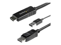 Startech.Com 3M Hdmi To Displayport Adapter Cable With Usb Power - 4K 30Hz Active Hdmi To Dp 1.2 Converter (Hd2dpmm3m) - Videokabel - Hdmi, Usb (Kun Strøm) Hann Til Displayport Hann - 3 M - Svart - 4K-Støtte, Aktiv