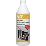 HG Kitchen Drain & Plug Unblocker, Natural Drain Unblocker, Heavy Duty Drain Cleaner, Kitchen Sink Unblocker & Kitchen Cleaner for Pipes, Septic Tank Safe - 1 Litre