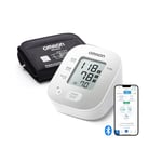 OMRON X2 Smart+ Tensiomètre bras, moniteur de tension artérielle validé cliniquement, Bluetooth, avec detection des pulsation cardiaques irrégulières, grand brassard ajustable 22 – 42 cm