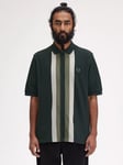 Fred Perry Stripe Short Sleeve Polo Shirt, Night Green