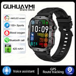 Xiaomi Military Gps Tracker Smart Watch Miesten Ip68 5Atm Outdoor Sports Fitness Tracker Health Monitor 1,96" Bt Call -Älykellolle_Black_3ATM Waterproof