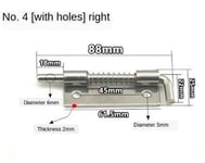 Loquet de 2,2 de baril de sécurité en métal à ressort en acier inoxydable,loquets à ressort argentés,charnières d'armoire de porte,quincaillerie pour la maison - Type 4-hole-R #B