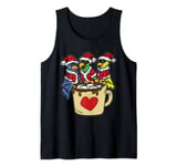 Parrot Drinking Chocolate Christmas Pajama Bird Animal X-Mas Tank Top