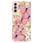 Samsung Galaxy S22 5G TPU-skal - Pink Butterfly