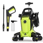 2000w Max.150Bar 7.0L/min Electric Pressure Washer,High Pressure Washer, Power Washer with Telescopic Handle &Anti-Tipping Technology& Foam Cannon for Cars/Fences/Driveways/Home/Patios