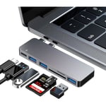 USB C Hub Adapter för MacBook Pro/Air 13\" 15\"" 6 i 1 USB-C tillbehör SQBB"