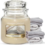 Yankee Candle Scented Candle, Warm Cashmere Medium Jar Candle, Burn Time: up to