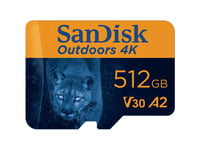 SanDisk 512GB Outdoors 4K UHS-I microSDXC Memory Card with SD Adapter