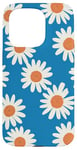 Coque pour iPhone 15 Pro Daisy Blue Floral Femme