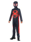 RUBIE'S Marvel Officiel - SPIDER-MAN - Déguisement Classique Miles Morales pour Enfants - Taille 7-8 ans - Costume avec Combinaison à Manches Longues et Cagoule