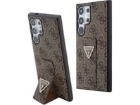 Guess Guess Grip Stand 4G Triangle Strass Logo - Etui Samsung Galaxy S24 Ultra (Brązowy)