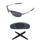 NEW POLARIZED BLACK REPLACEMENT LENS&SOCKS FOR OAKLEY WHISKER SUNGLASSES