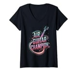 Womens Air Guitar Champion Music Celebration V-Neck T-Shirt