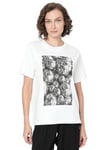 VERO MODA Vmebru Diane SS Top Box JRS GA T-Shirt, Blanc Neige/imprimé : Disco, S Femmes