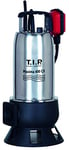 T.I.P. Maxima 400 SX Pompe Submersible pour Eaux Usées en Inox Débit 24000 l/h Hauteur de Refoulement 9 m Pression d'eau 0,9 bar Puissance nominale 950 W Roue VORTEX en fonte Couleur Noir Argent