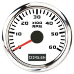 (6KWS)Uusi 52mm yleiskierroslukumittari 3k 4k 6k 7k 8k RPM Tacho-mittari punaisella taustavalolla autovene Yacht RV RV 9-30V