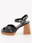 V by Very Platform Heeled Sandal - Black, Black, Size 4, Women