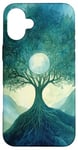 iPhone 16 Plus Fantasy Yggdrasil Tree Life Nature Spiritual Moon Case