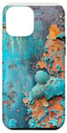 Coque pour iPhone 12 Pro Max Patine rouillée / bleu turquoise / orange / aspect rouillé