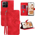 GOTOURED for HONOR X6 Phone Case Wallet/HONOR 70 Lite Case/HONOR X8 5G Case,Card Holder Leather Stand,Wrist Strap,Magnetic Closure,Shockproof Protective Flip Cover for HONOR X6/70 Lite/X8 5G (Red)