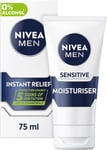 NIVEA MEN Sensitive Face Moisturiser with Zero Percent Alcohol, Sensitive Skin