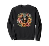 Dachshund Surrounded by Flowers Sweatshirt