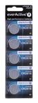 EverActive CR2016 3 V, 5 piles bouton au lithium, batterie plus puissante, durée de vie de 10 ans, lot de 5, 1 carte blister.