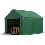 INTENT24 Tente de stockage 3x4 m abri bâche PVC 700 N imperméable vert foncé - vert