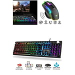 Souris Sans fil 2.4ghz 4800DPI 8 BOUTONS RGB rechargeable + Clavier PRO GAMING SEMI Mécanique RGB PROK7 Anti-Gosthing PC PS4 XBOXONE