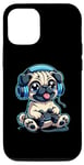 Coque pour iPhone 12/12 Pro Jeu vidéo amusant pour chien carlin