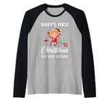 Baby's First Christmas On The Inside Pregnancy Announcement Raglan Baseball Tee